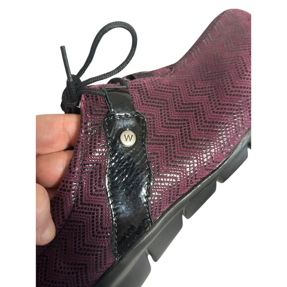 Wolky Shoes Womens 40 Muse Casual Walking Sneakers Purple Leather Wedge Lace Up - Picture 7 of 8